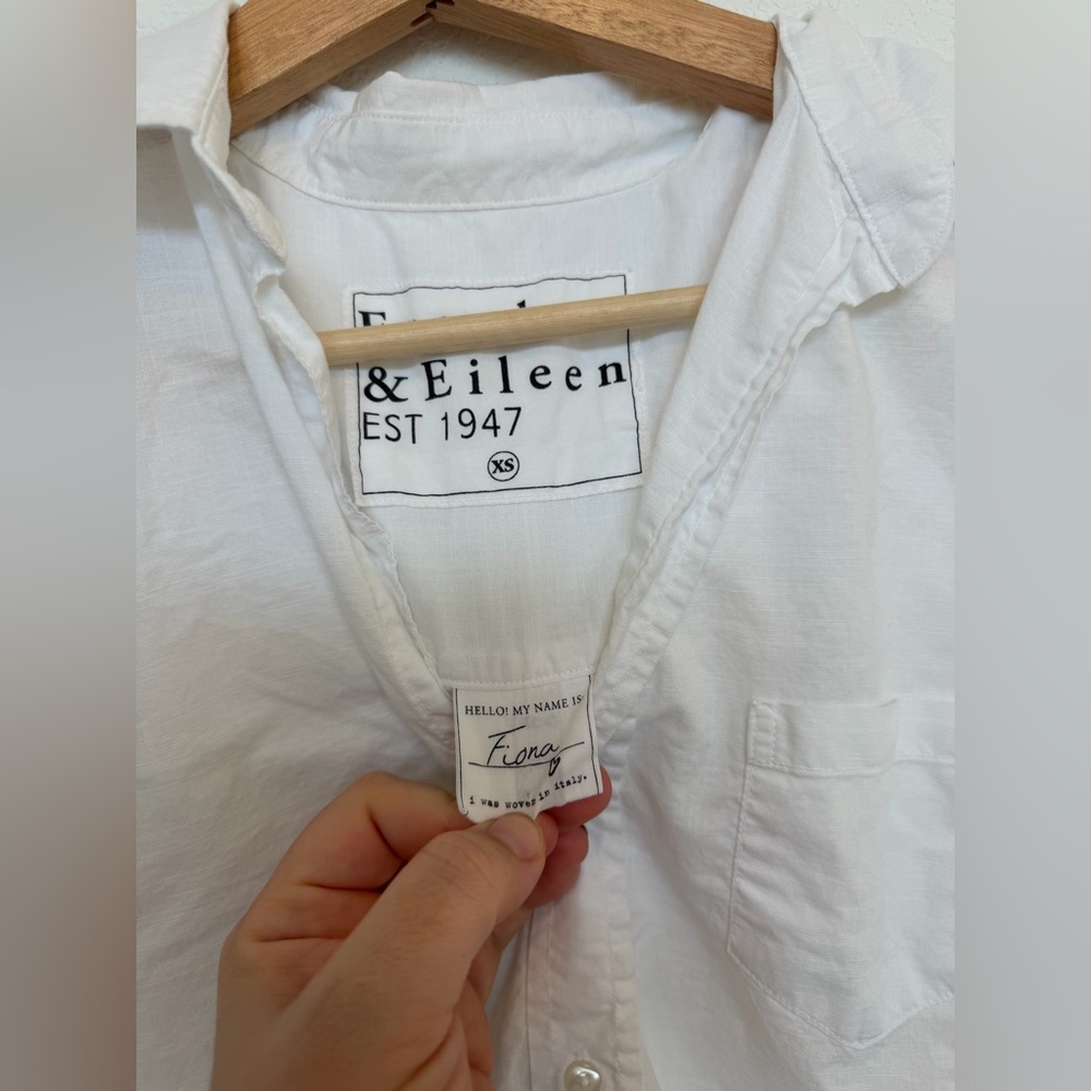 Frank & Eileen Fiona Sleeveless Button Up Shirt White Size XS - Picture 3 of 6